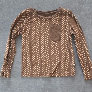 Kyte BABY Brown and Tan Patterned Long Sleeve Tee